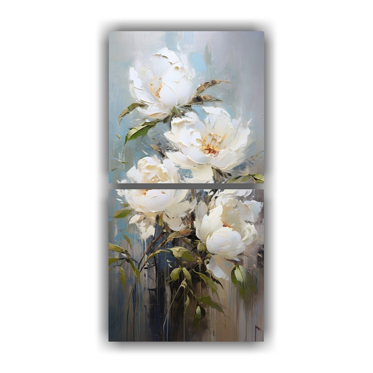GENERICO - Cuadro De Oficina Cuadro De PEONIAS Blancas En 80x160 Cm