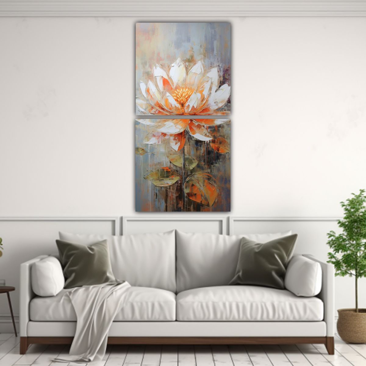 GENERICO - Dos Cuadros Creativa Armonía De Colores Pintura 80x160 Cm
