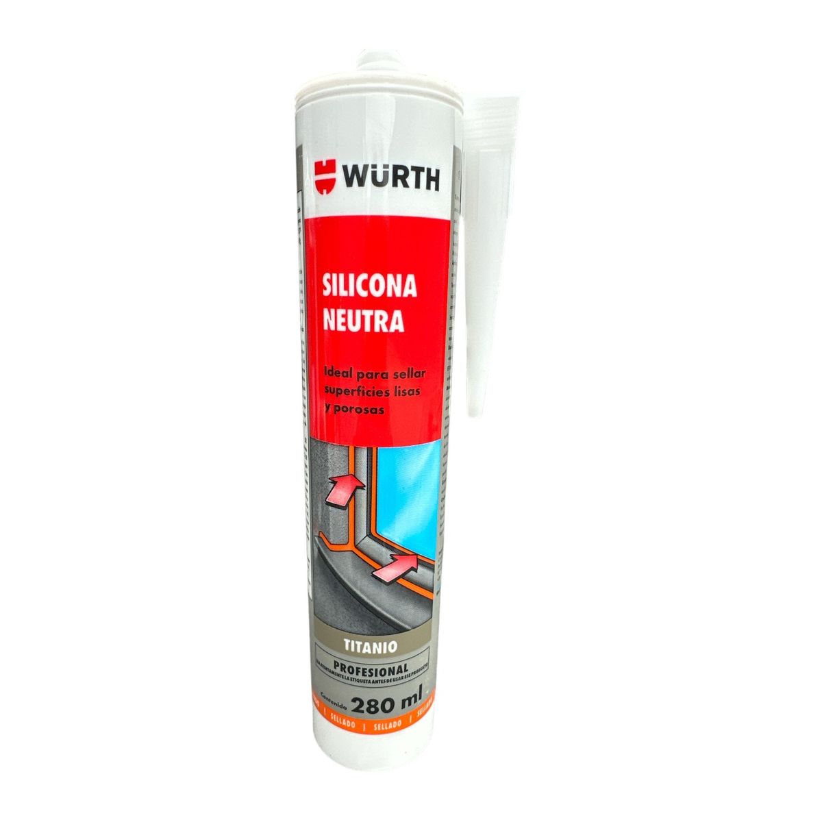 WURTH - Silicona Neutra Wurth 280ml Tubo Color Titanio