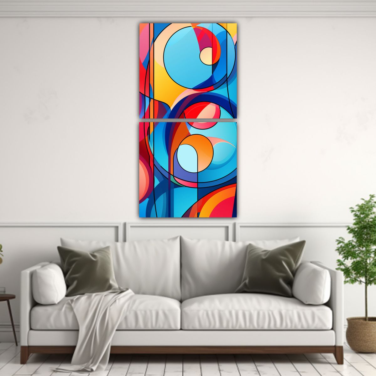 GENERICO - Pintura Abstracta En Tela Canvas Para Cuarto Crea 80x160 Cm