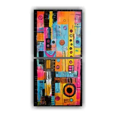 GENERICO - Dos Composiciones Finas Líneas Living Abstract 80x160 Cm