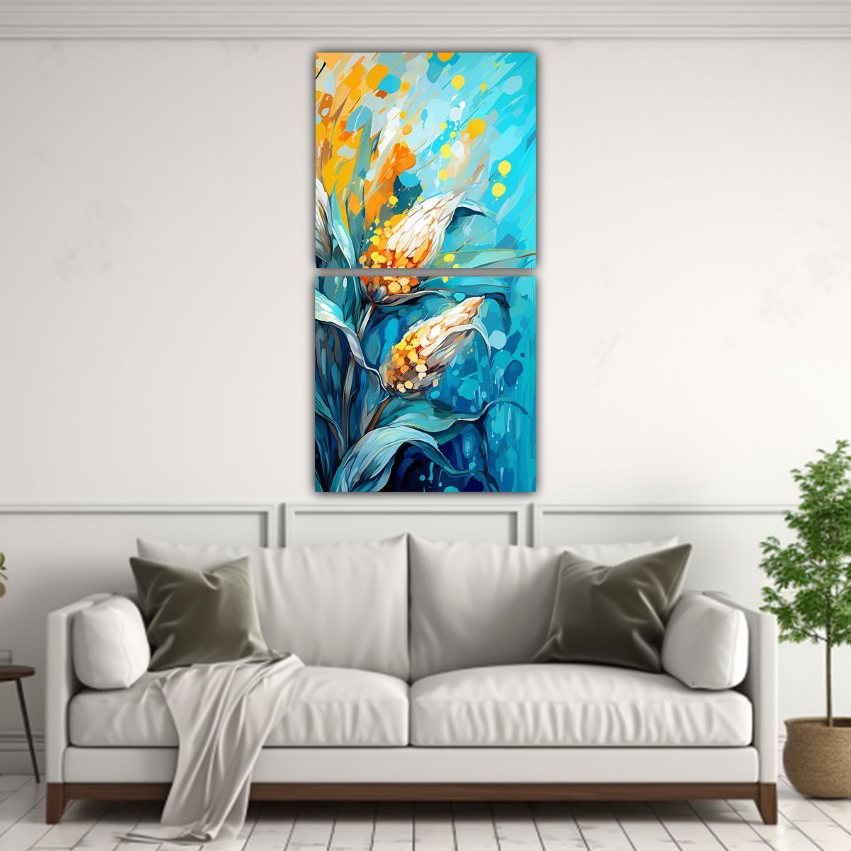 GENERICO - Pinturas Decorativas De Maíz En Tonos Turquesa 80x160 Cm