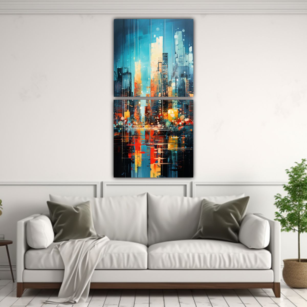 GENERICO - 2 Calidos Bonito Glitch Arte Mixto Vibrante De 70x140 Cm