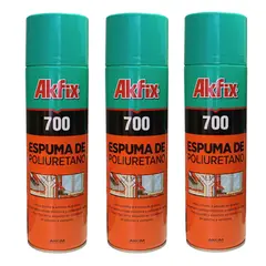 AKFIX - Pack x3 Espuma Expansiva Poliuretano 700 500ml