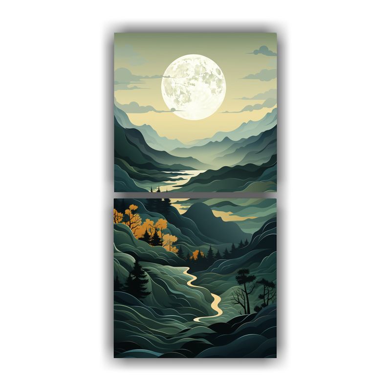 GENERICO - Arte De Pared Minimalista Montañas Patrón 70x140 Cm