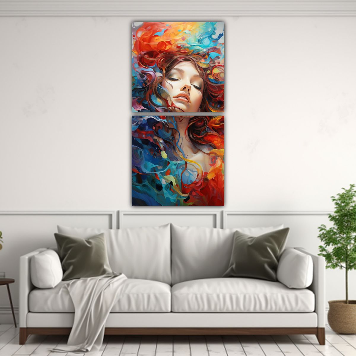 GENERICO - Pinturas Decorativas Que Capturan La Fusión 80x160 Cm