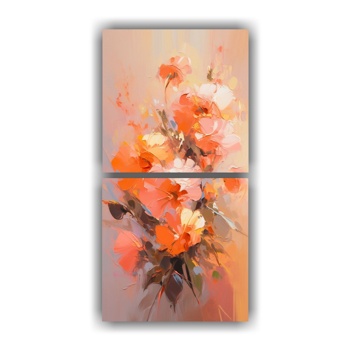 GENERICO - Artes De Pared En Tela Canvas Flores En Colores 80x160 Cm