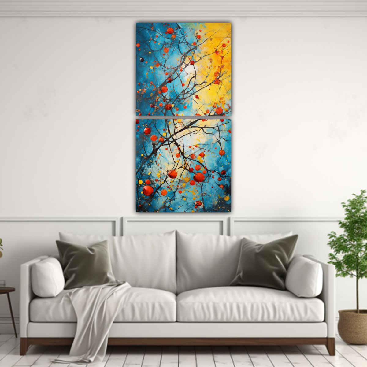GENERICO - Arte Espectacular Estilo Jackson Pollock Con 70x140 Cm