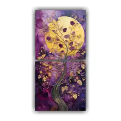 GENERICO - Diptico Decoración Equilibrio Visual árbol En 70x140 Cm