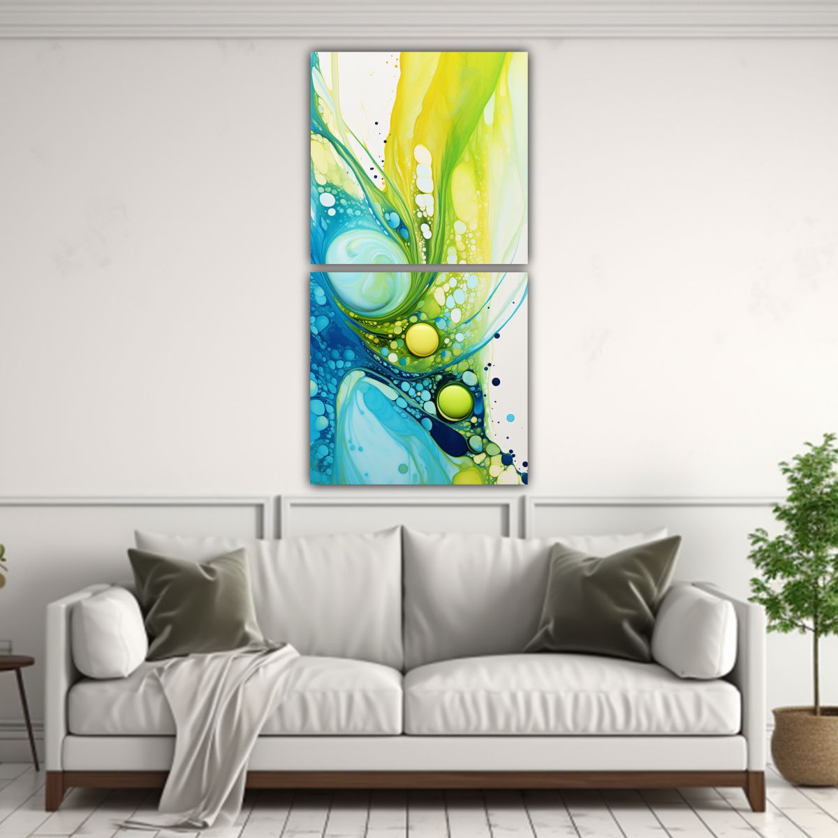 GENERICO - Pinturas De Decoración Set 2 Artes Concepto 80x160 Cm