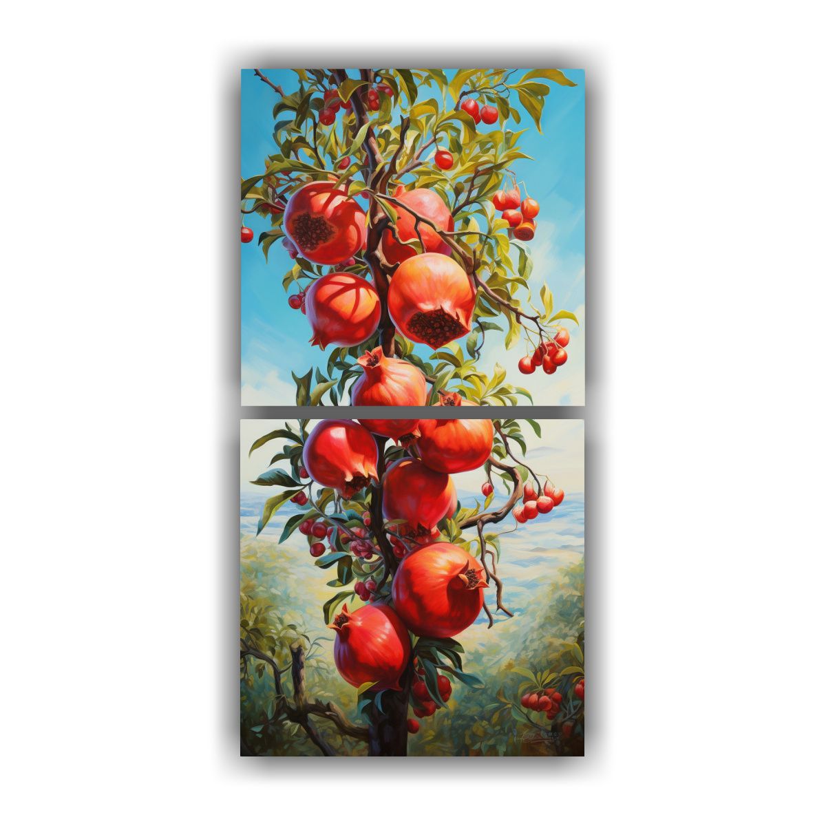 GENERICO - Pintura Urbana Abstracta Un Granado Con Detalles 80x160 Cm