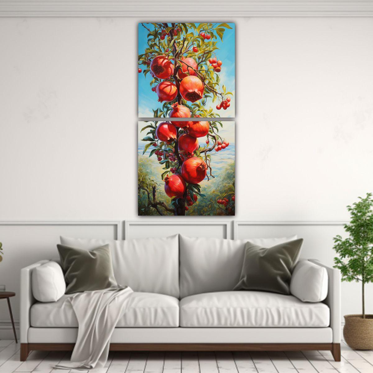 GENERICO - Pintura Urbana Abstracta Un Granado Con Detalles 80x160 Cm