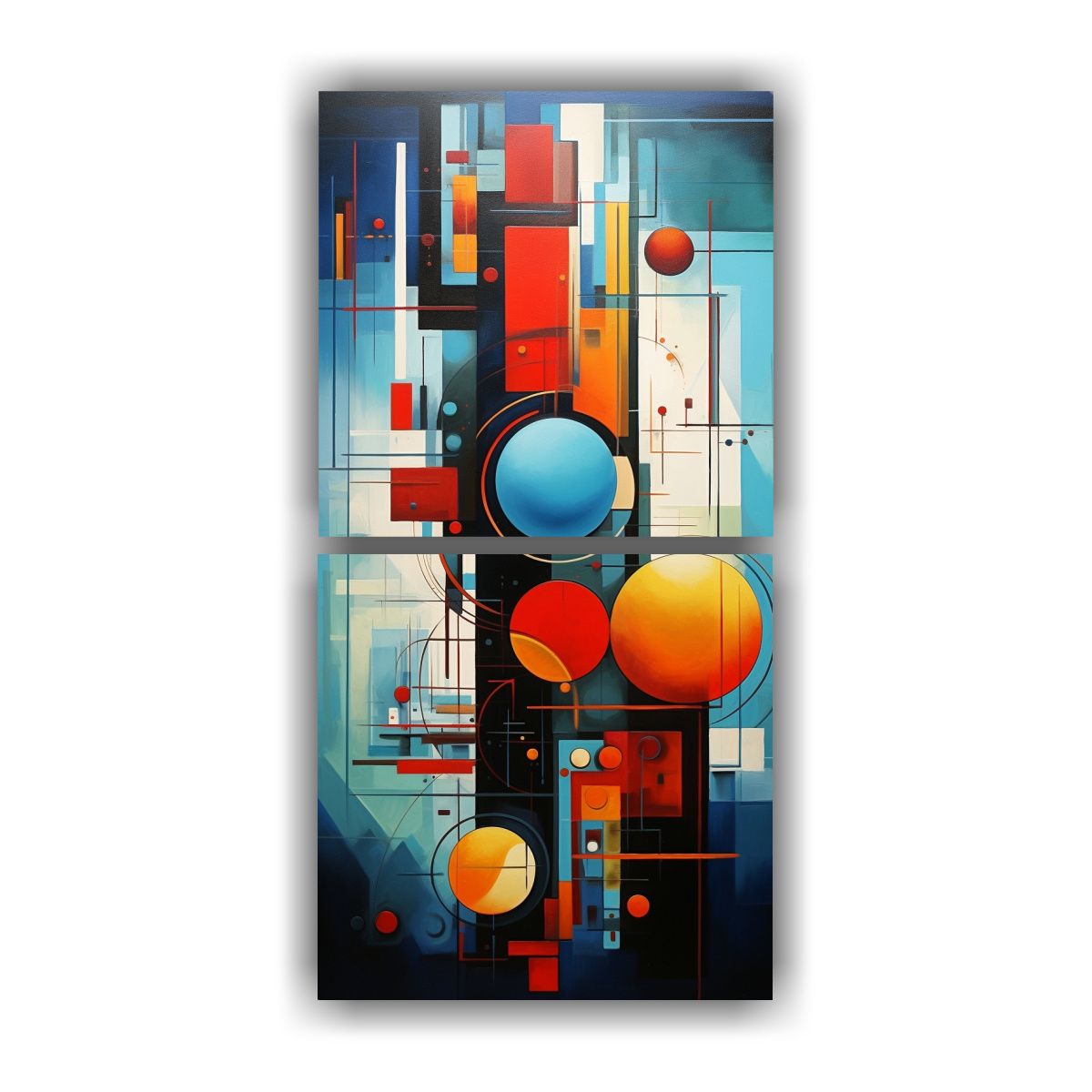 GENERICO - Conjunto De 2 Lienzos Decorativos Abstractos En 80x160 Cm