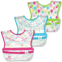 GREEN SPROUTS - Pack 3 Baberos Impermeable Cupcakes