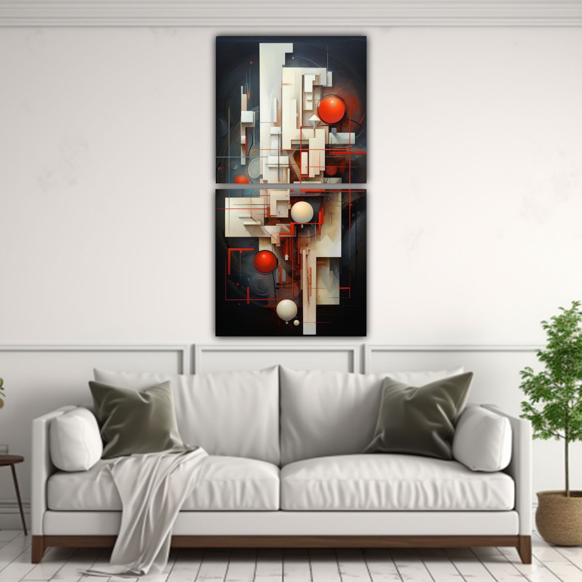 GENERICO - Dibujo Visual Cuadro Abstracto Escandinavo 80x160 Cm