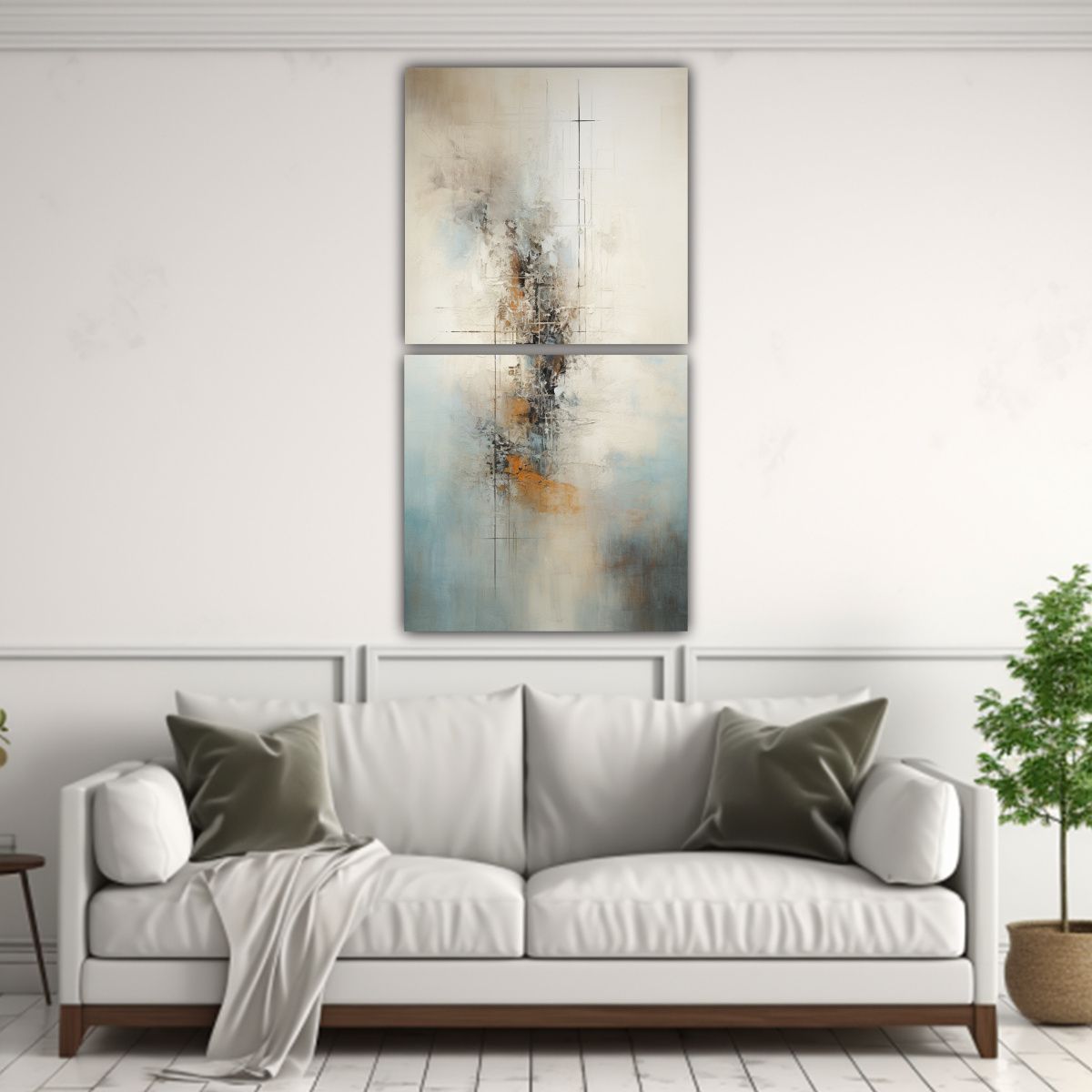 GENERICO - Cuadros Abstractos Modernos Rectangulares Para 80x160 Cm