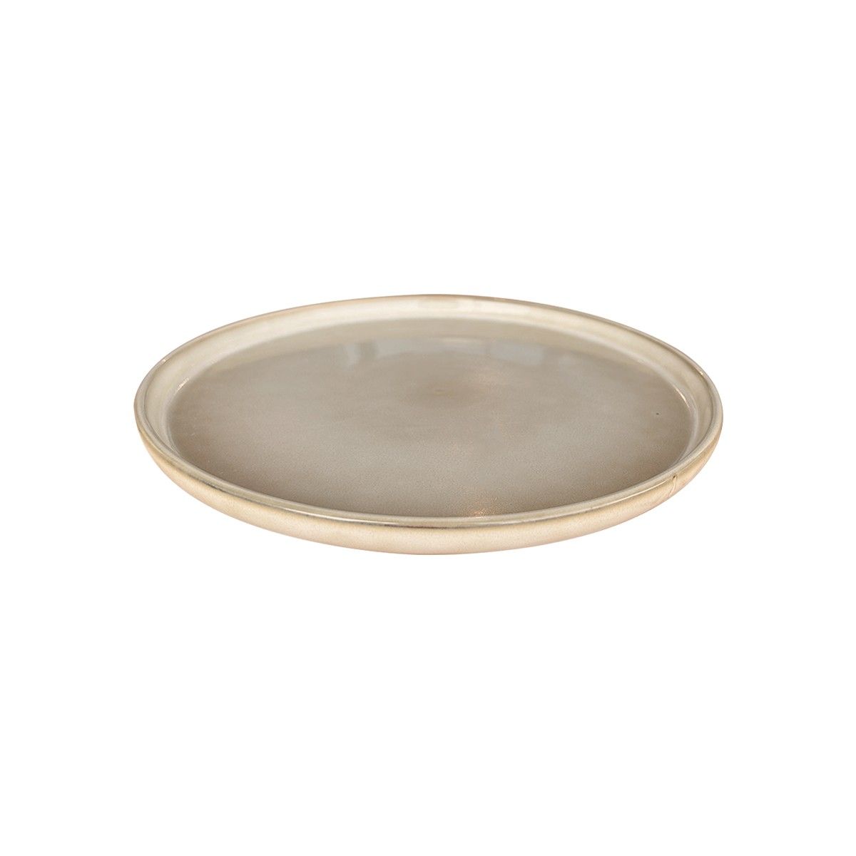 IMAHE - Set 6 Platos Redondo Ceramica 27 Cm Beige Linea Oslo