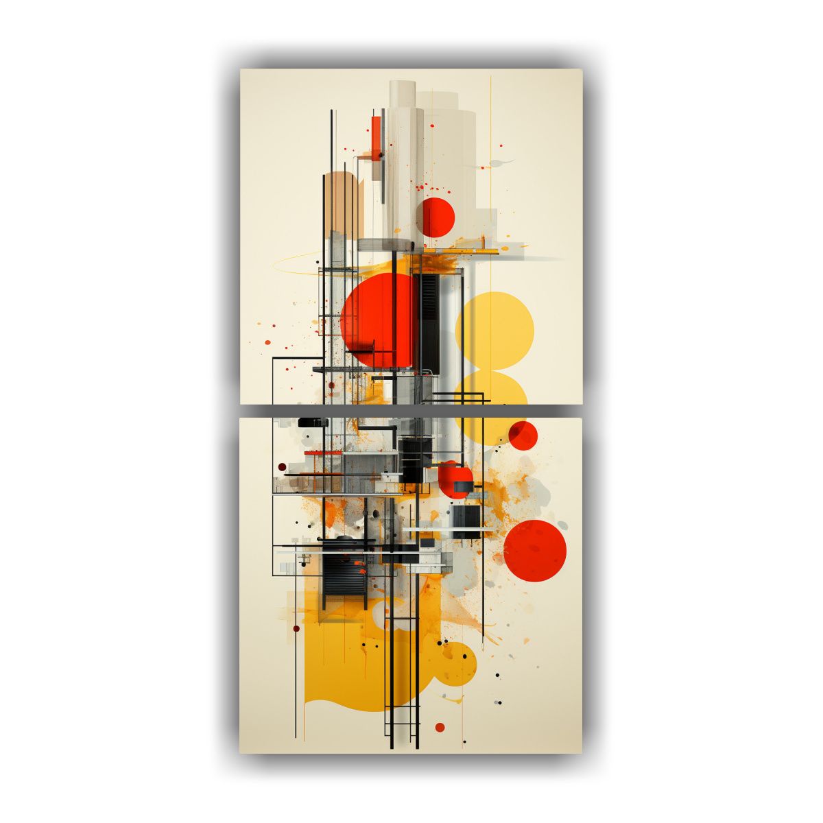 GENERICO - Diptico De Composición Original Minimalista 70x140 Cm