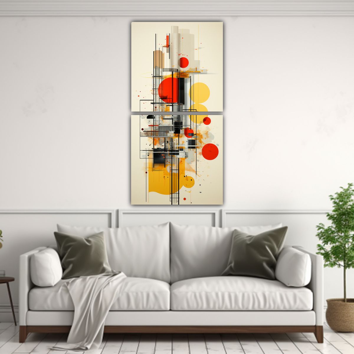 GENERICO - Diptico De Composición Original Minimalista 70x140 Cm