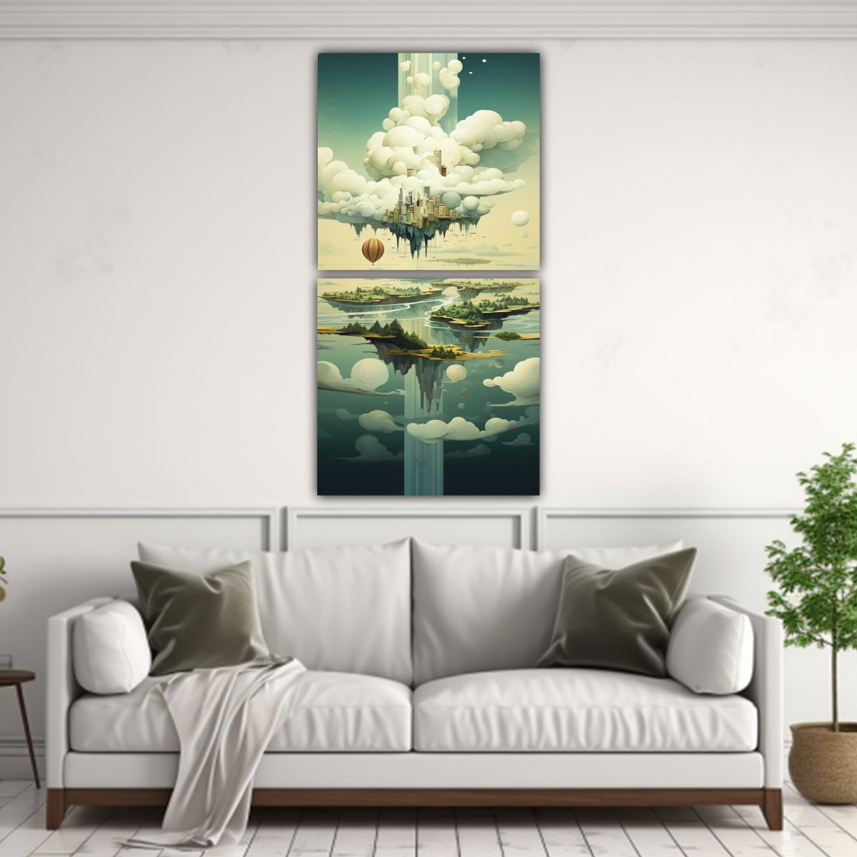 GENERICO - Cuadros Vanguardia Minimalismo Surreal Con Islas 70x140 Cm