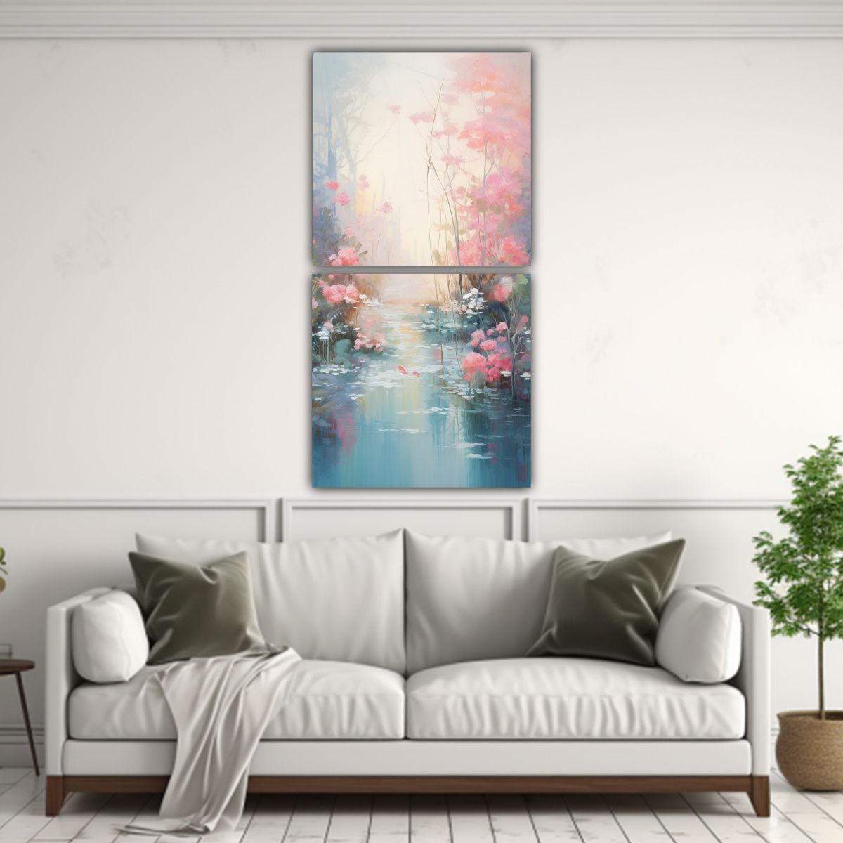GENERICO - Lienzos Abstracto Estrellados Jardín Tranquilo 80x160 Cm