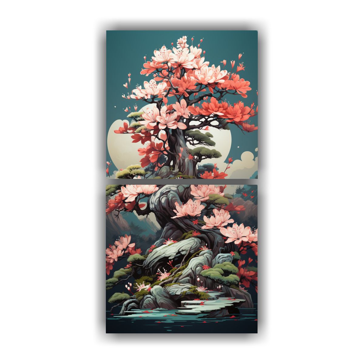 GENERICO - Pinturas Decorativas Díptico De Figuras De Un 70x140 Cm