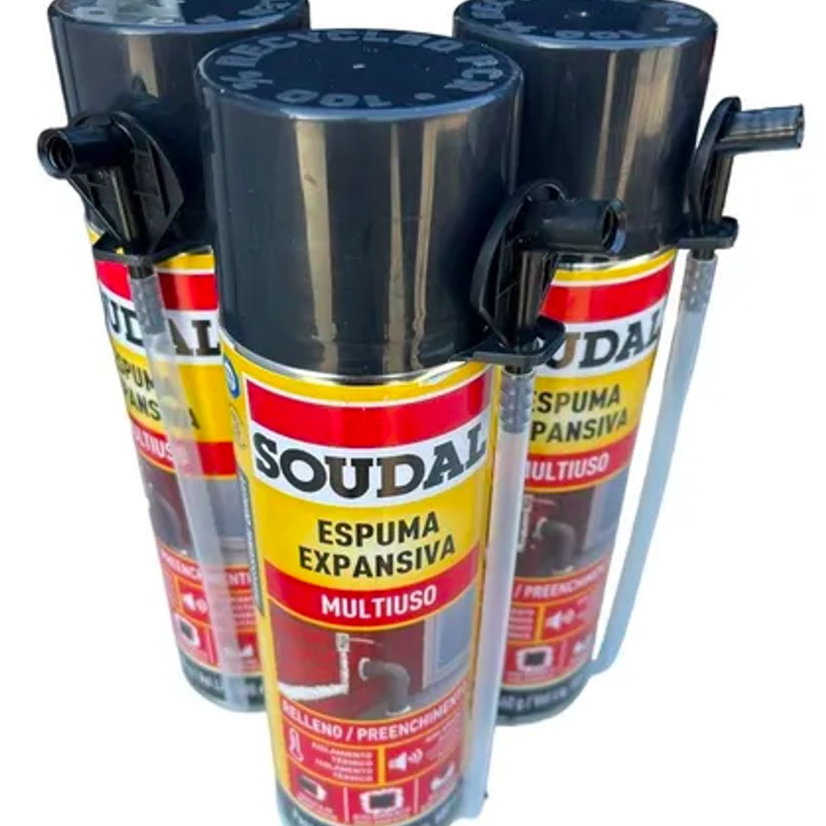 GENERICO - Pack x3 Espuma Expansiva Multiuso Soudal 500ml