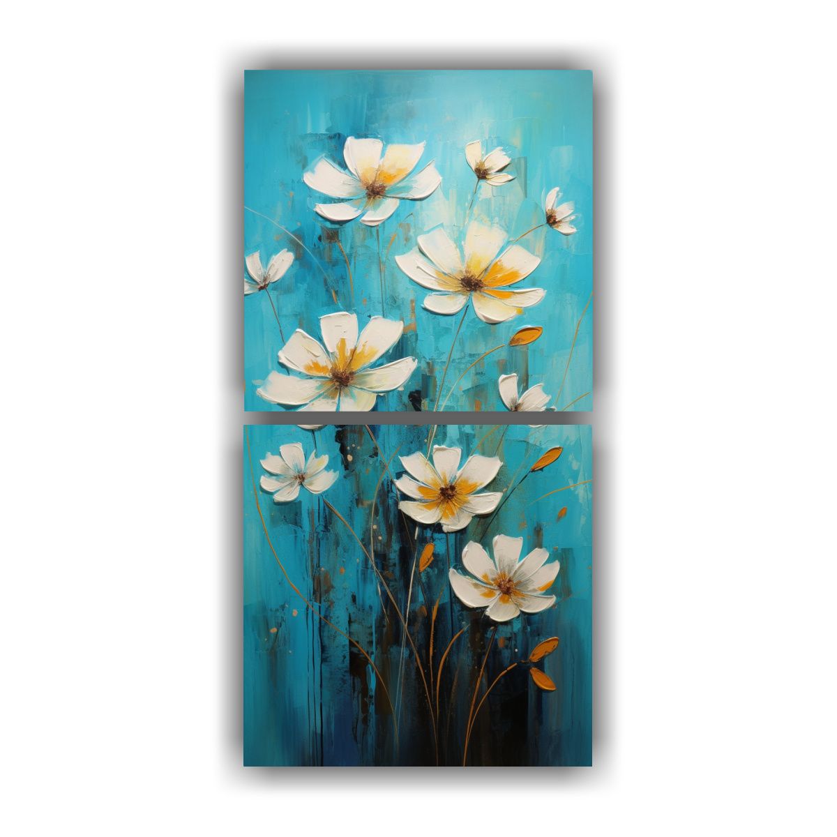 GENERICO - Pintura En Lienzo Estilo Diptico Abstracción 70x140 Cm