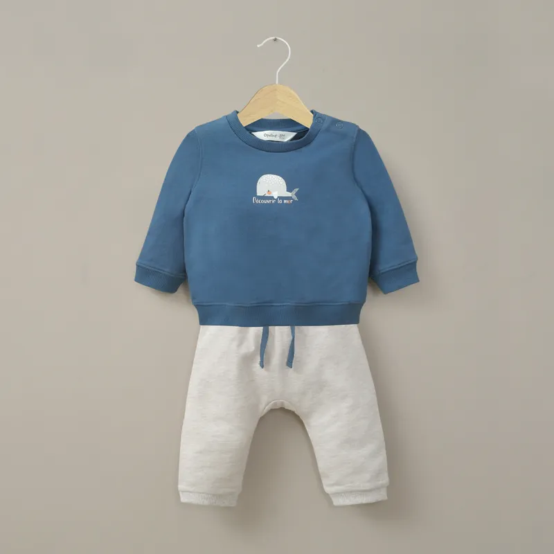 OPALINE - Conjunto buzo beige de bebé niño