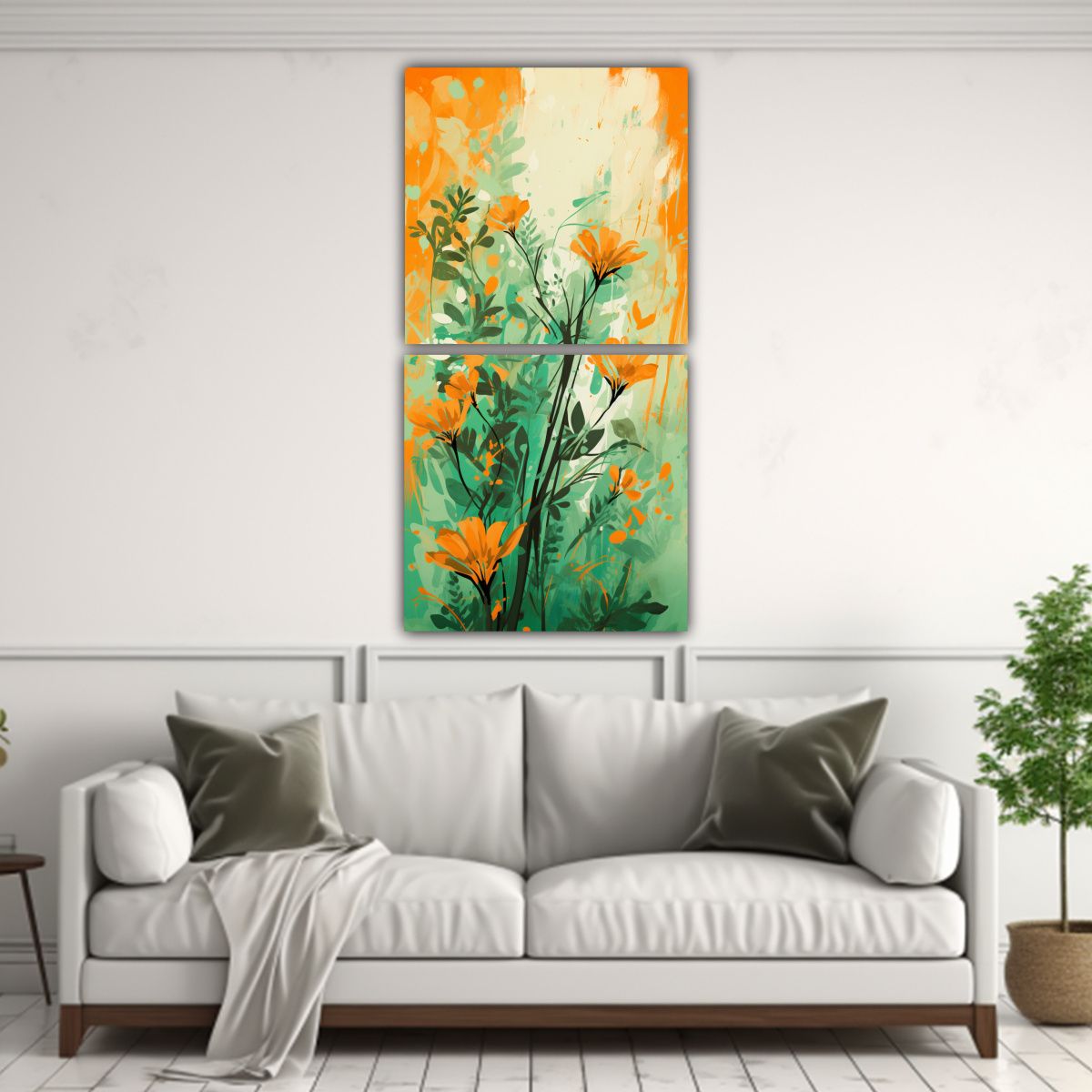 GENERICO - Pinturas De Pared De Equilibrio Cálido En Verde 70x140 Cm