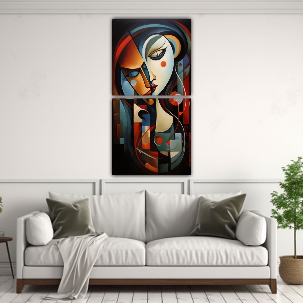 GENERICO - Pinturas Abstractas De Parejas En Lienzo Set 2 80x160 Cm