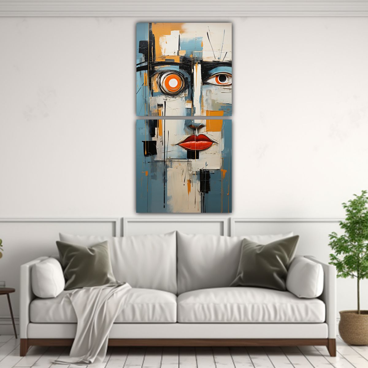 GENERICO - Set 2 Lienzos De Tela Abstracta Composición 80x160 Cm