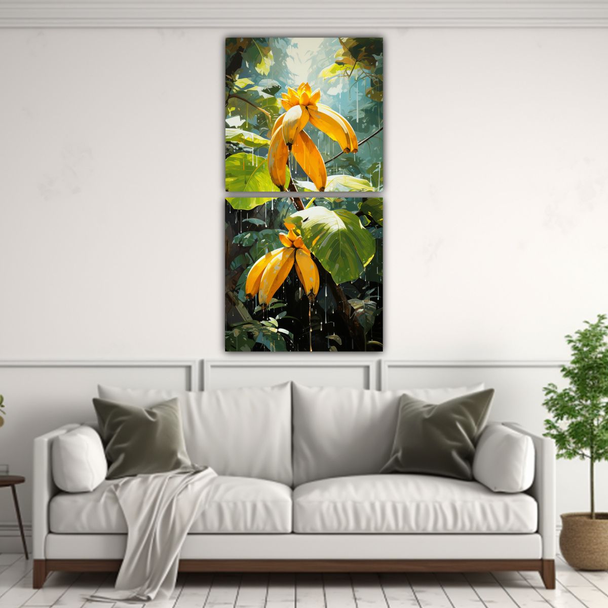 GENERICO - Pintura Abstracta Acuarela De árbol De Plátano 80x160 Cm