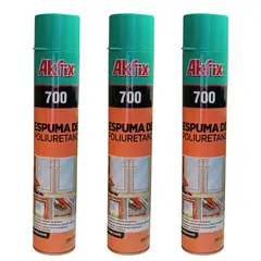 AKFIX - Pack x3 Espuma Expansiva Poliuretano 700 750ml