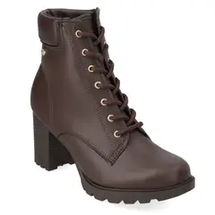MOLECA - Botin Taco Ancho 7cm Mujer Eco Cuero Café