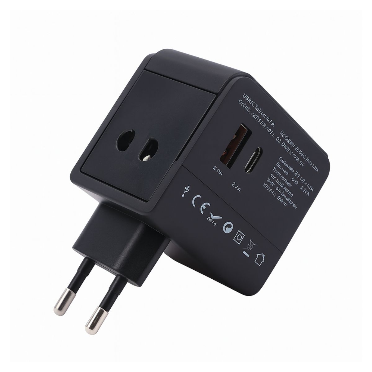 GENERICO - Adaptador Enchufe Universal Viaje Europeo Americano Uk Usb-c