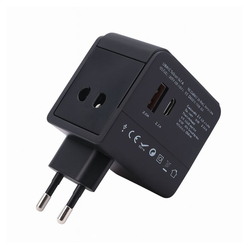 GENERICO - Adaptador Enchufe Universal Viaje Europeo Americano Uk Usb-c