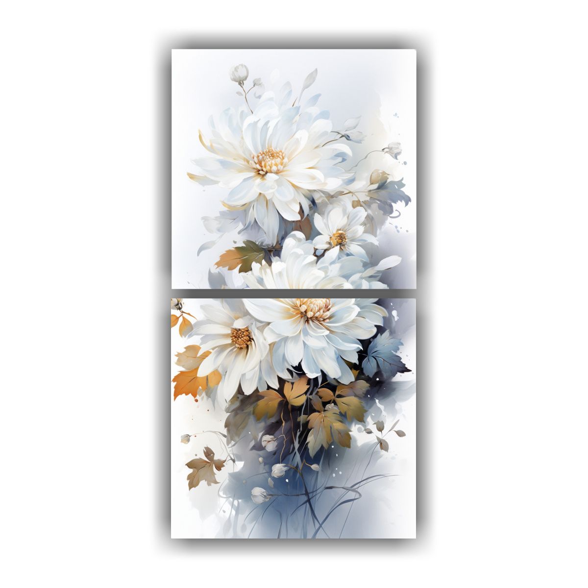 GENERICO - Cuadros Abstractos De Flores Chrysanthemums En 70x140 Cm