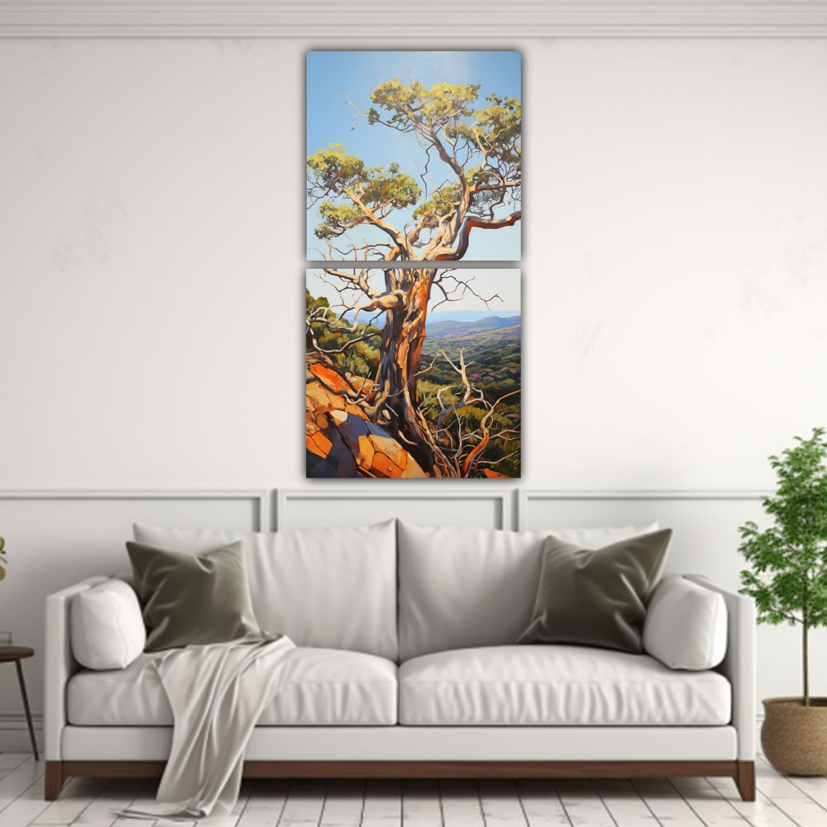 GENERICO - Lienzos Finas Líneas Para Cuarto Cuadro 80x160 Cm
