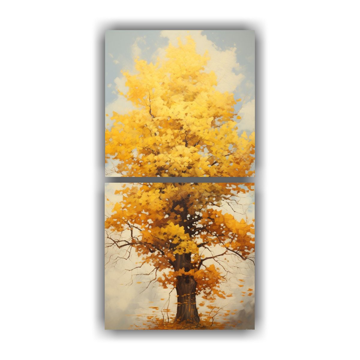 GENERICO - Díptico Estilo Galería Árbol De Algodón 80x160 Cm