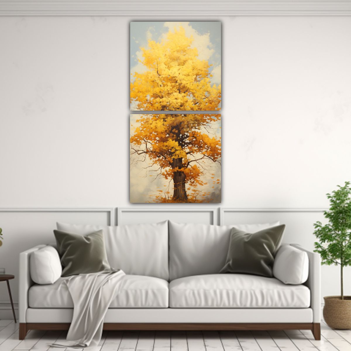 GENERICO - Díptico Estilo Galería Árbol De Algodón 80x160 Cm