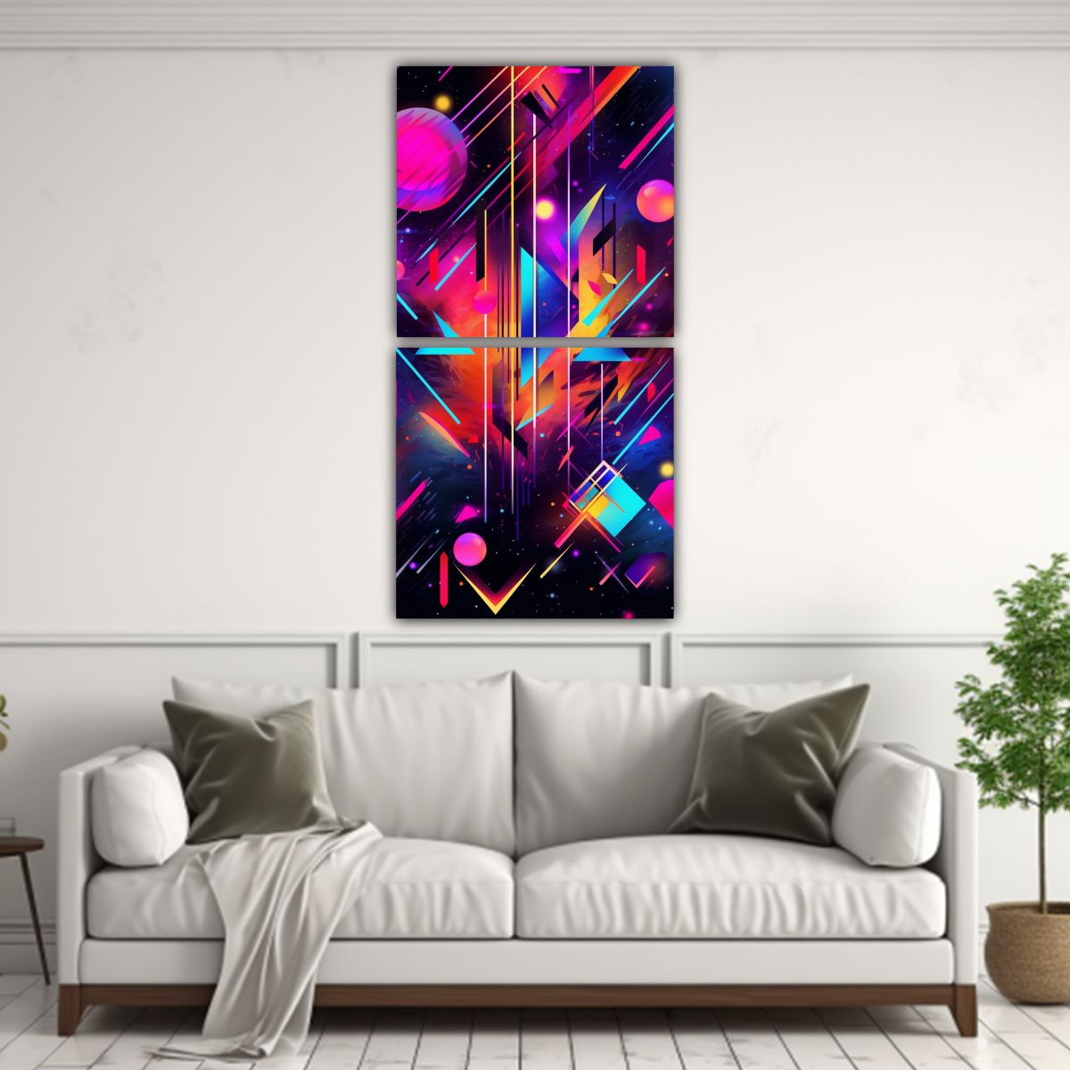 GENERICO - Díptico Moderno Luminosidad Abstracta Con 80x160 Cm