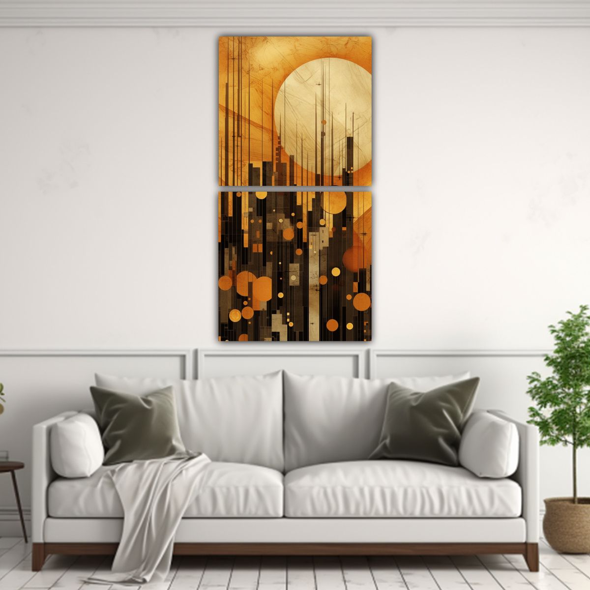 GENERICO - Cuadro Floral Abstracto Minimalista Con 80x160 Cm