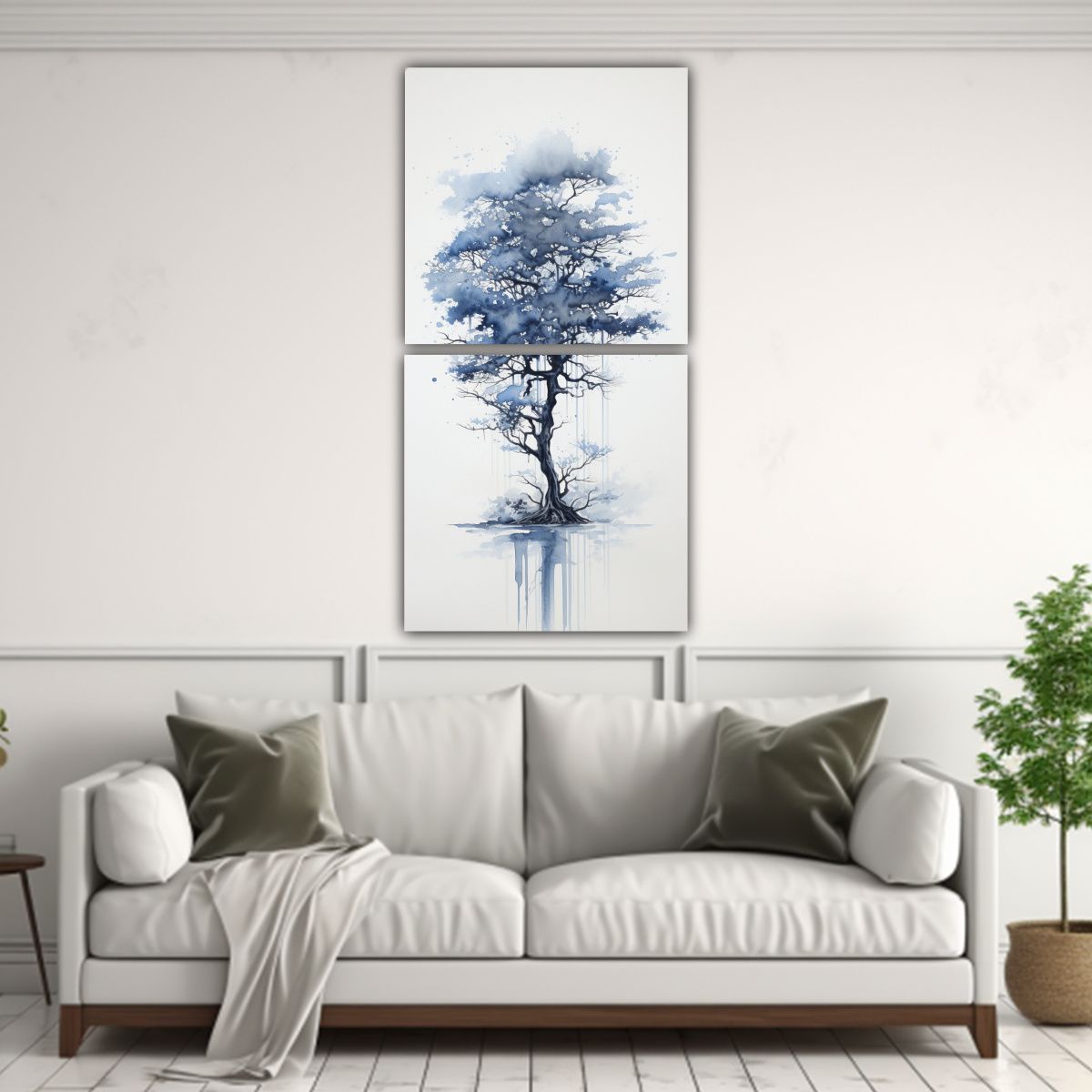 GENERICO - Cuadro Abstracto De árbol De Ciprés En Colores 70x140 Cm