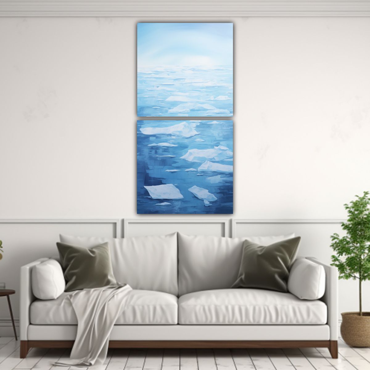 GENERICO - Decoración Con Pinturas En Bastidor De Forma Y 70x140 Cm