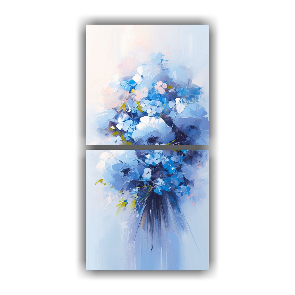 GENERICO - Cuadro De Flores Azules En Lienzo Estilo Gama De 70x140 Cm