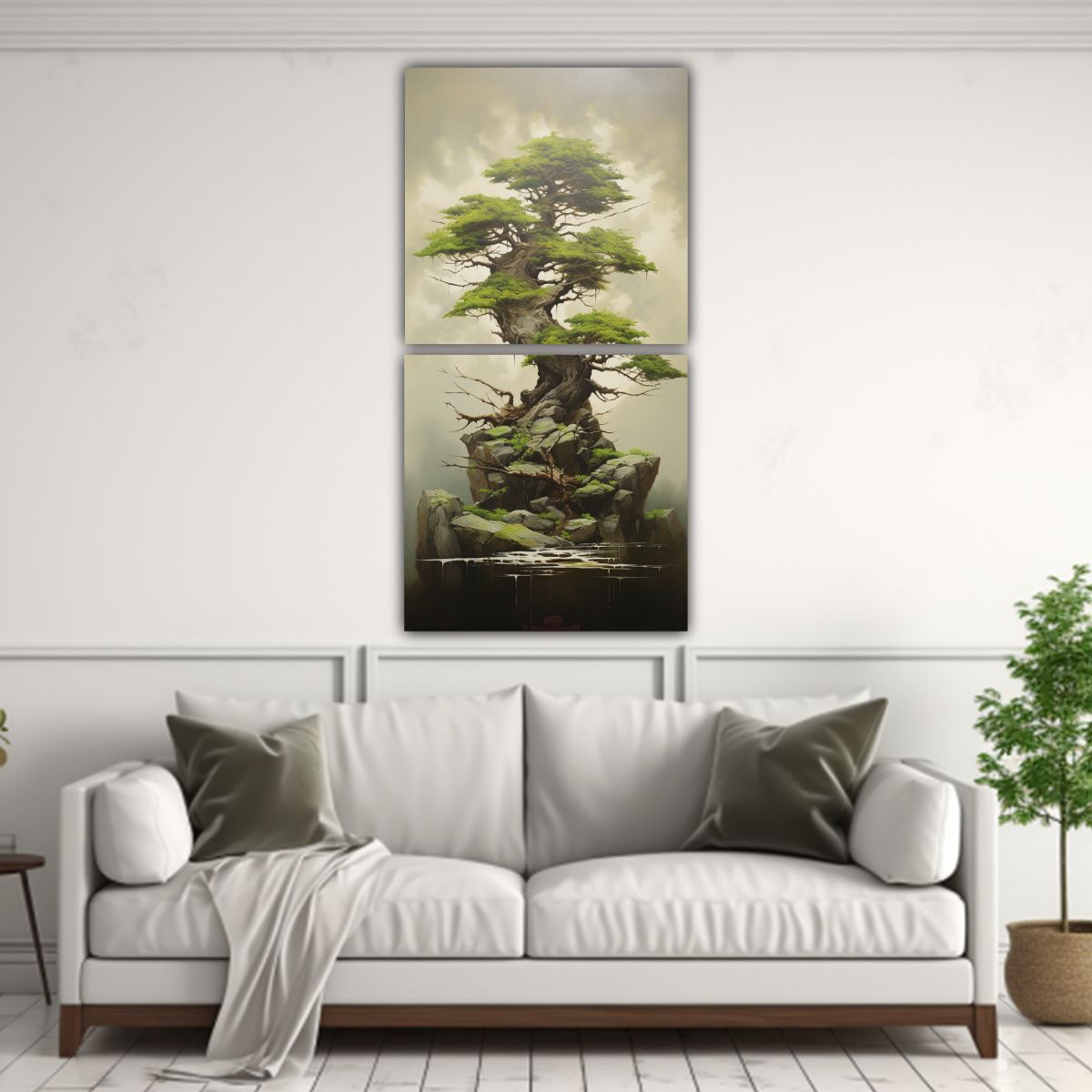 GENERICO - Dos Telas En Bastidor Cuadro Naturaleza Viva A 80x160 Cm