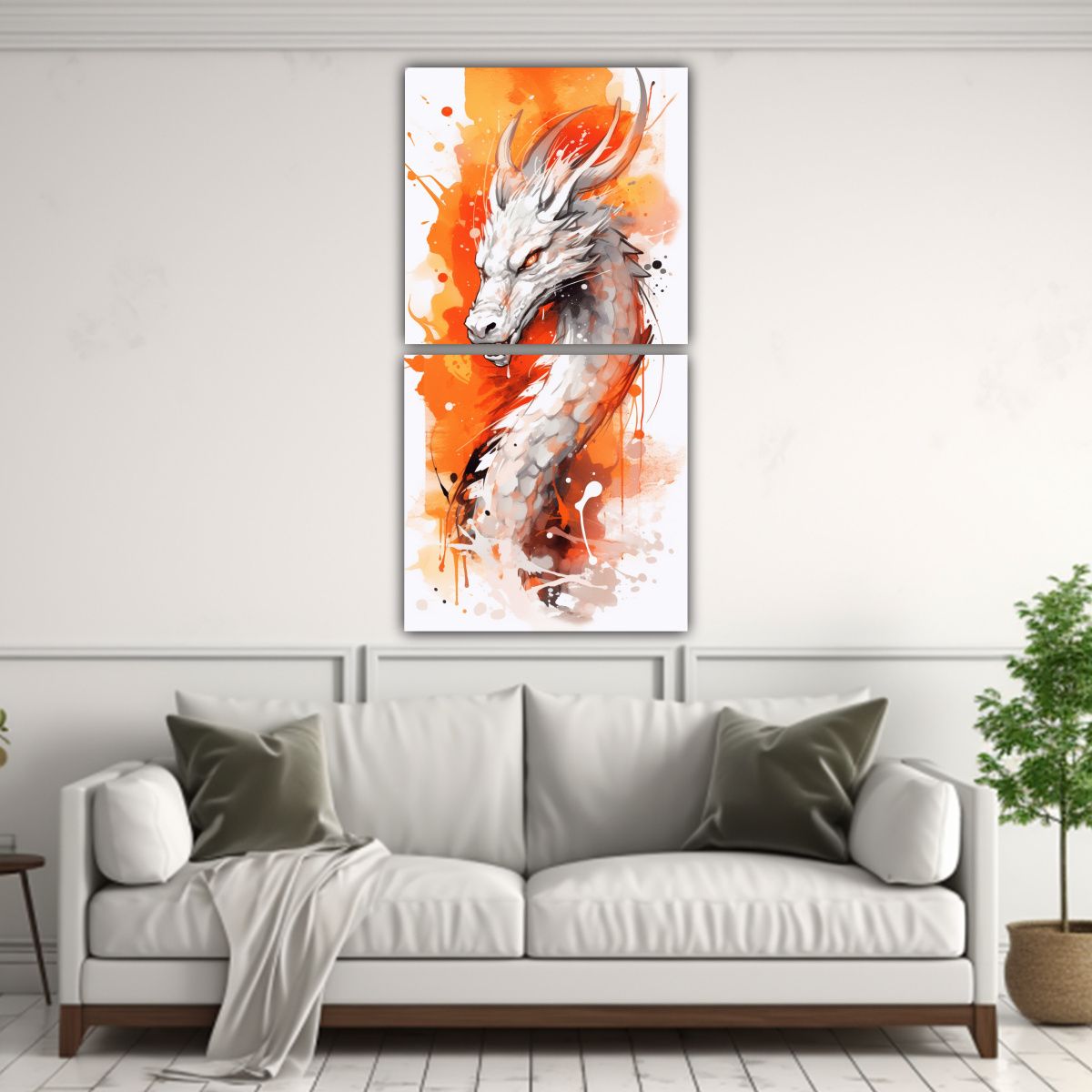 GENERICO - Pintura Decorativa De Arte Neo Pop De Un Dragón 70x140 Cm