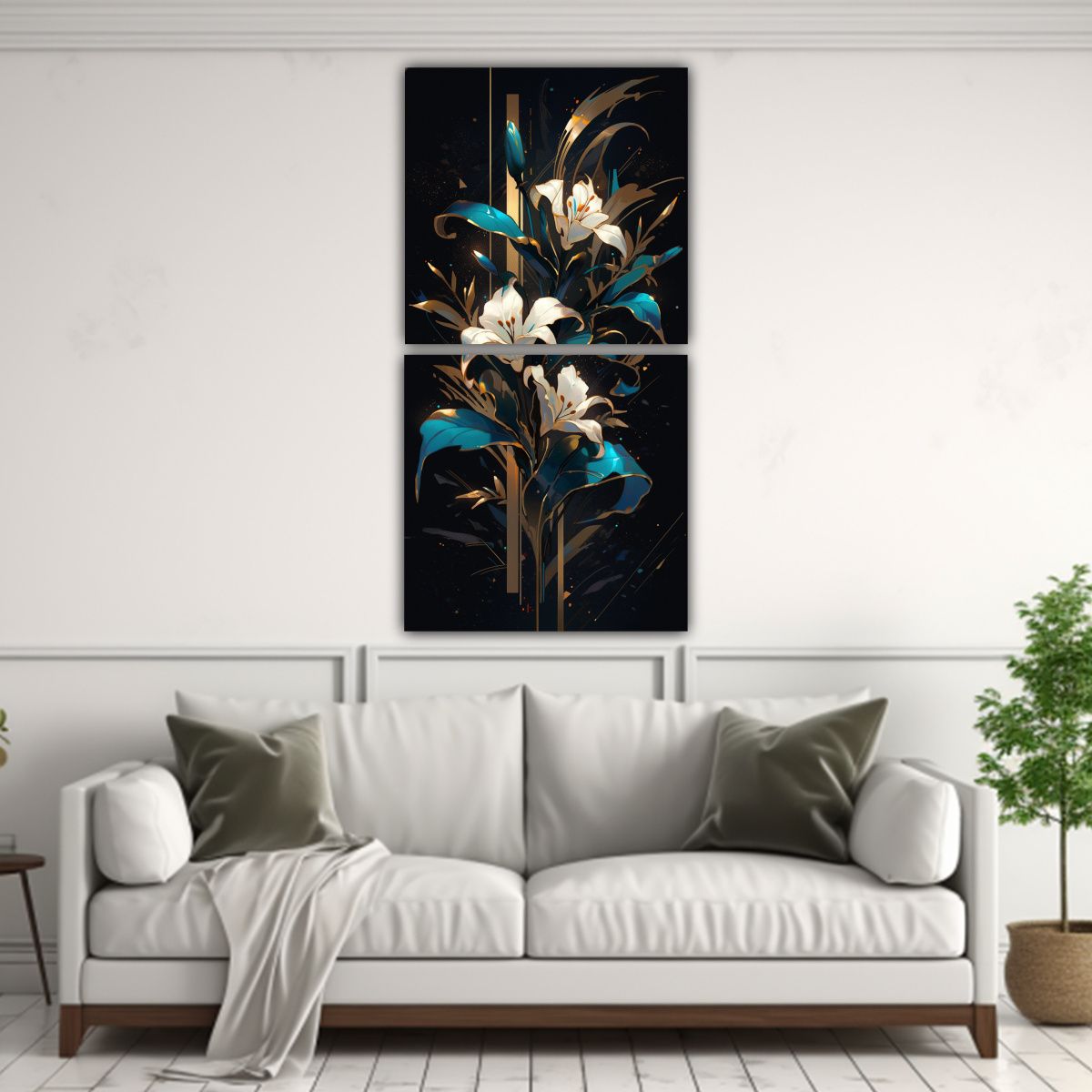 GENERICO - Dos Cuadros De Pared Expresión Armonía 80x160 Cm