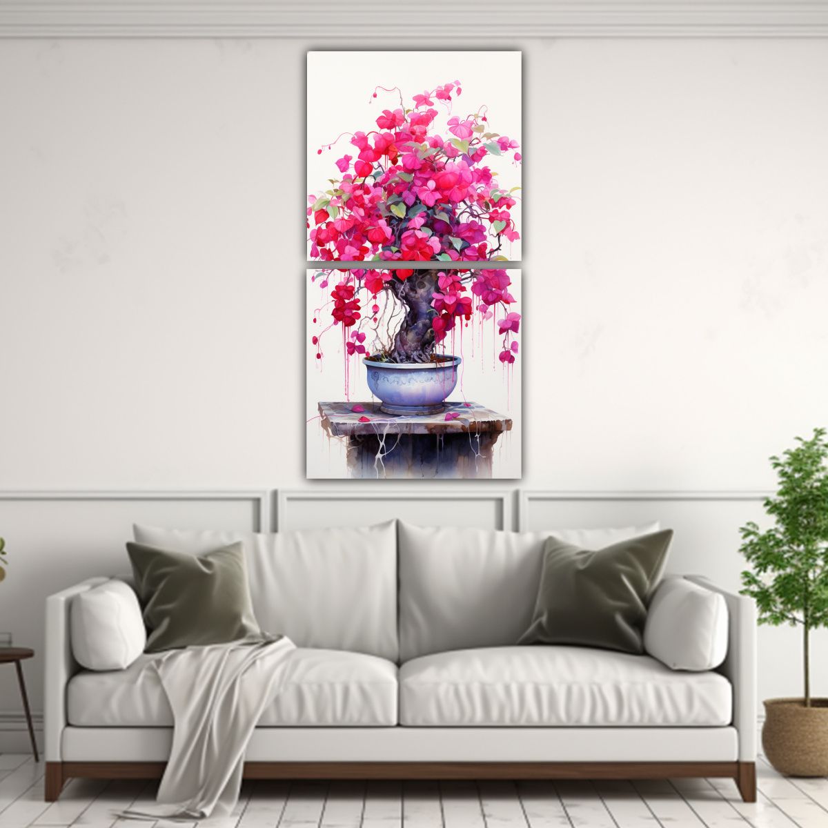 GENERICO - Set 2 Lienzos Inspirador Exuberantes A Fuchsia 80x160 Cm